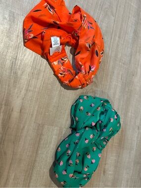 Target Orange and Green Floral Twist Headbands - 2 Pack